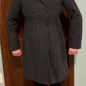 Women’s Charcoal Double-Breasted Coat